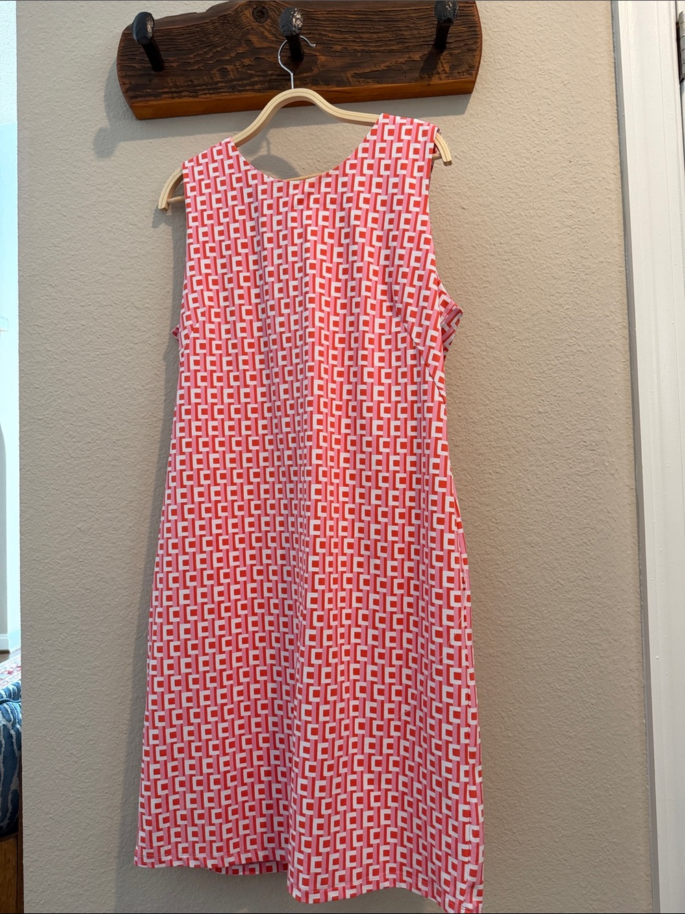 J. McLaughlin Sophia Pink and White Geometric Midi Dress